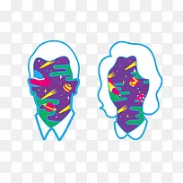 抽象星空人脸插画-空若网 抽象星空人脸插画-空若网