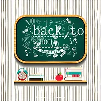 创意黑板返校插画矢量-空若网 创意黑板返校插画矢量-空若网