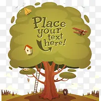 季节创意树矢量背景图设计-空若网 季节创意树矢量背景图设计-空若网