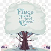 季节创意树矢量背景图设计-空若网 季节创意树矢量背景图设计-空若网