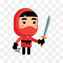 手绘卡通战士拿刀-空若网 手绘卡通战士拿刀-空若网