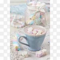 杯子棉花糖背景-空若网 杯子棉花糖背景-空若网