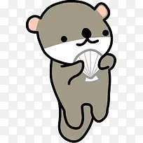 插画卡通可爱小熊扇子-空若网 插画卡通可爱小熊扇子-空若网