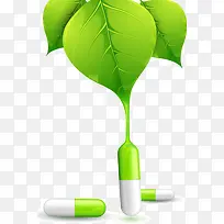 创意绿叶胶囊-空若网 创意绿叶胶囊-空若网