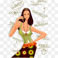 矢量时尚潮流女性素材-空若网 矢量时尚潮流女性素材-空若网