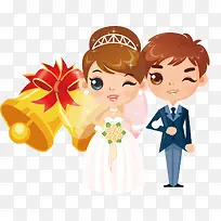卡通现代夫妇婚纱照矢量素材-空若网 卡通现代夫妇婚纱照矢量素材-空若网