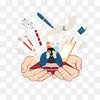 学习烦恼插画-空若网 学习烦恼插画-空若网
