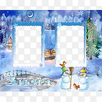 雪人边框素材图片-空若网 雪人边框素材图片-空若网