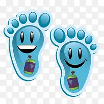 卡通风格安卓笑脸背胶脚印地贴图-空若网 卡通风格安卓笑脸背胶脚印地贴图-空若网