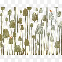 创意手绘复古花鸟-空若网 创意手绘复古花鸟-空若网