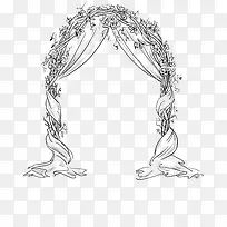 线条手绘花卉拱门-空若网 线条手绘花卉拱门-空若网