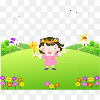 手绘儿童插画矢量图-空若网 手绘儿童插画矢量图-空若网