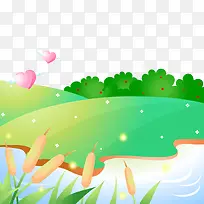 春天美丽的小河流风景-空若网 春天美丽的小河流风景-空若网