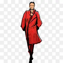 巴黎手绘时尚人物-空若网 巴黎手绘时尚人物-空若网