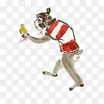 水彩手绘猴子素材-空若网 水彩手绘猴子素材-空若网