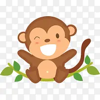 可爱小猴子图标矢量图-空若网 可爱小猴子图标矢量图-空若网