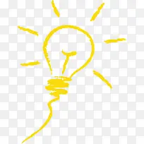 卡通手绘黄色简笔画灯泡-空若网 卡通手绘黄色简笔画灯泡-空若网