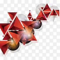 红色光点立体三角形-空若网 红色光点立体三角形-空若网