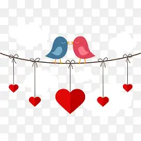 矢量扁平化爱情鸟-空若网 矢量扁平化爱情鸟-空若网