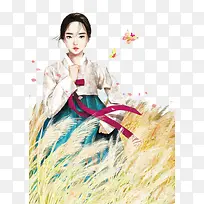 朝鲜女孩插画-空若网 朝鲜女孩插画-空若网