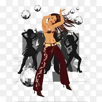 矢量手绘时尚女郎-空若网 矢量手绘时尚女郎-空若网