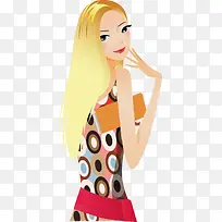 时尚美女时髦金发美女矢量-空若网 时尚美女时髦金发美女矢量-空若网