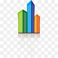 彩色城市高楼矢量-空若网 彩色城市高楼矢量-空若网