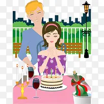 生日祝愿插画矢量-空若网 生日祝愿插画矢量-空若网