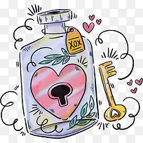 情人节红色爱心锁扣-空若网 情人节红色爱心锁扣-空若网