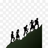 登山人物群剪影-空若网 登山人物群剪影-空若网