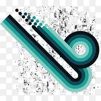 矢量水墨蓝色曲线装饰图案-空若网 矢量水墨蓝色曲线装饰图案-空若网