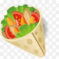 手绘西红柿蔬菜煎饼美味-空若网 手绘西红柿蔬菜煎饼美味-空若网