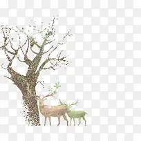 清新时尚森系原宿风鹿素材-空若网 清新时尚森系原宿风鹿素材-空若网