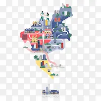 扁平化生活场景-空若网 扁平化生活场景-空若网