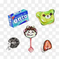 卡通奥利奥与甜品-空若网 卡通奥利奥与甜品-空若网