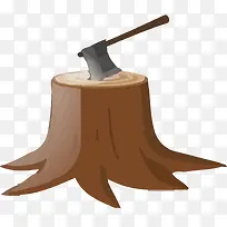 矢量手绘砍树素材-空若网 矢量手绘砍树素材-空若网