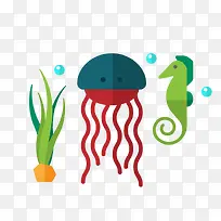 矢量扁平化海洋动物-空若网 矢量扁平化海洋动物-空若网