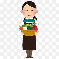 抱蔬菜的女生-空若网 抱蔬菜的女生-空若网