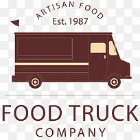 矢量图棕色货运卡车-空若网 矢量图棕色货运卡车-空若网