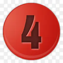 红色的数字4图标-空若网 红色的数字4图标-空若网