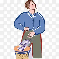 丢垃圾插画-空若网 丢垃圾插画-空若网