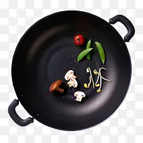 黑铁锅里的厨房食材-空若网 黑铁锅里的厨房食材-空若网