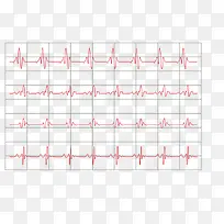 红色心电图矢量素材-空若网 红色心电图矢量素材-空若网