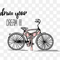 矢量手绘自行车素材-空若网 矢量手绘自行车素材-空若网