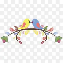 树枝上的两只小鸟-空若网 树枝上的两只小鸟-空若网