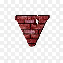 红砖墙字母v-空若网 红砖墙字母v-空若网