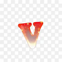 渐变红旗字母v-空若网 渐变红旗字母v-空若网