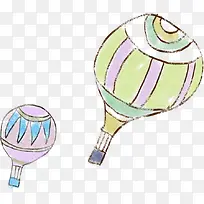 手绘彩色漫画热气球-空若网 手绘彩色漫画热气球-空若网