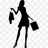 时尚购物女郎剪影-空若网 时尚购物女郎剪影-空若网