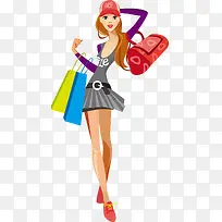 时尚购物女郎剪影-空若网 时尚购物女郎剪影-空若网